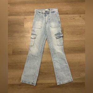 Zara Light Blue Cargo Women Jeans 0232 B2